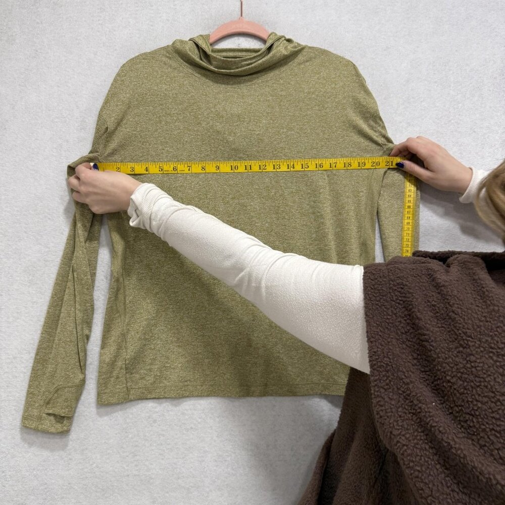 Athleta Hoodie Sweatshirt Womens Small Green Uptempo II Lightweight Thumbholes - Picture 5 of 11